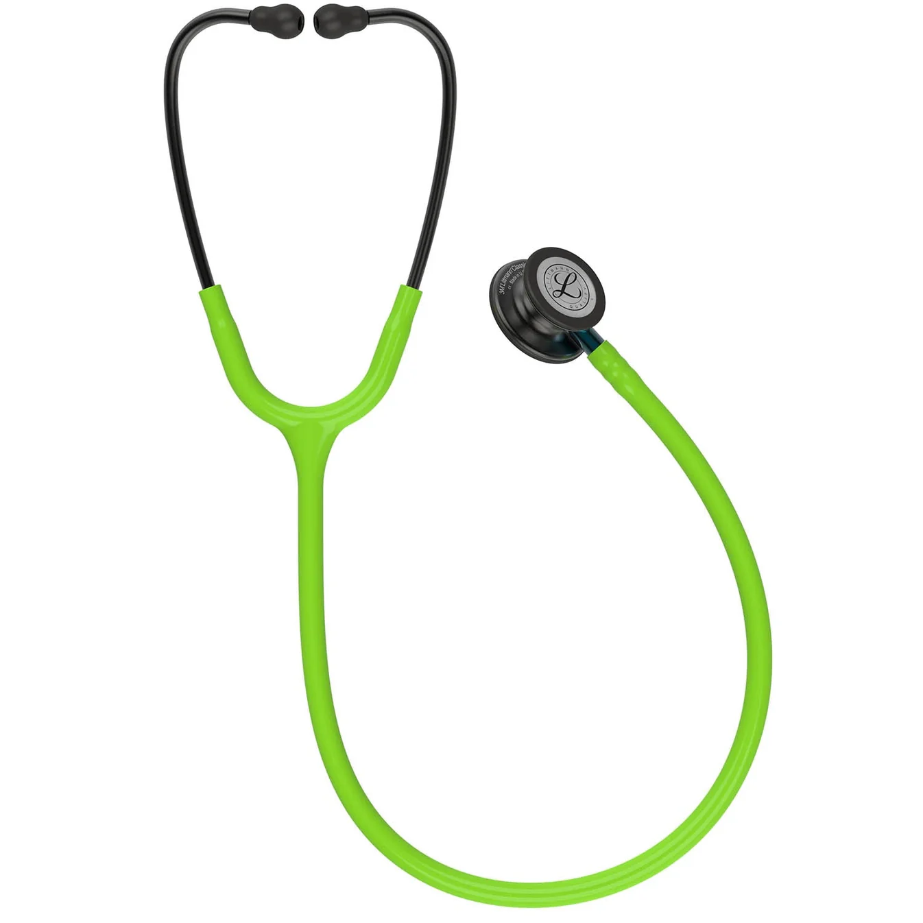 3M™ Littmann® Classic III™ Stethoscope – Lime green tube & Smoke black chest piece #5875 - Image 2