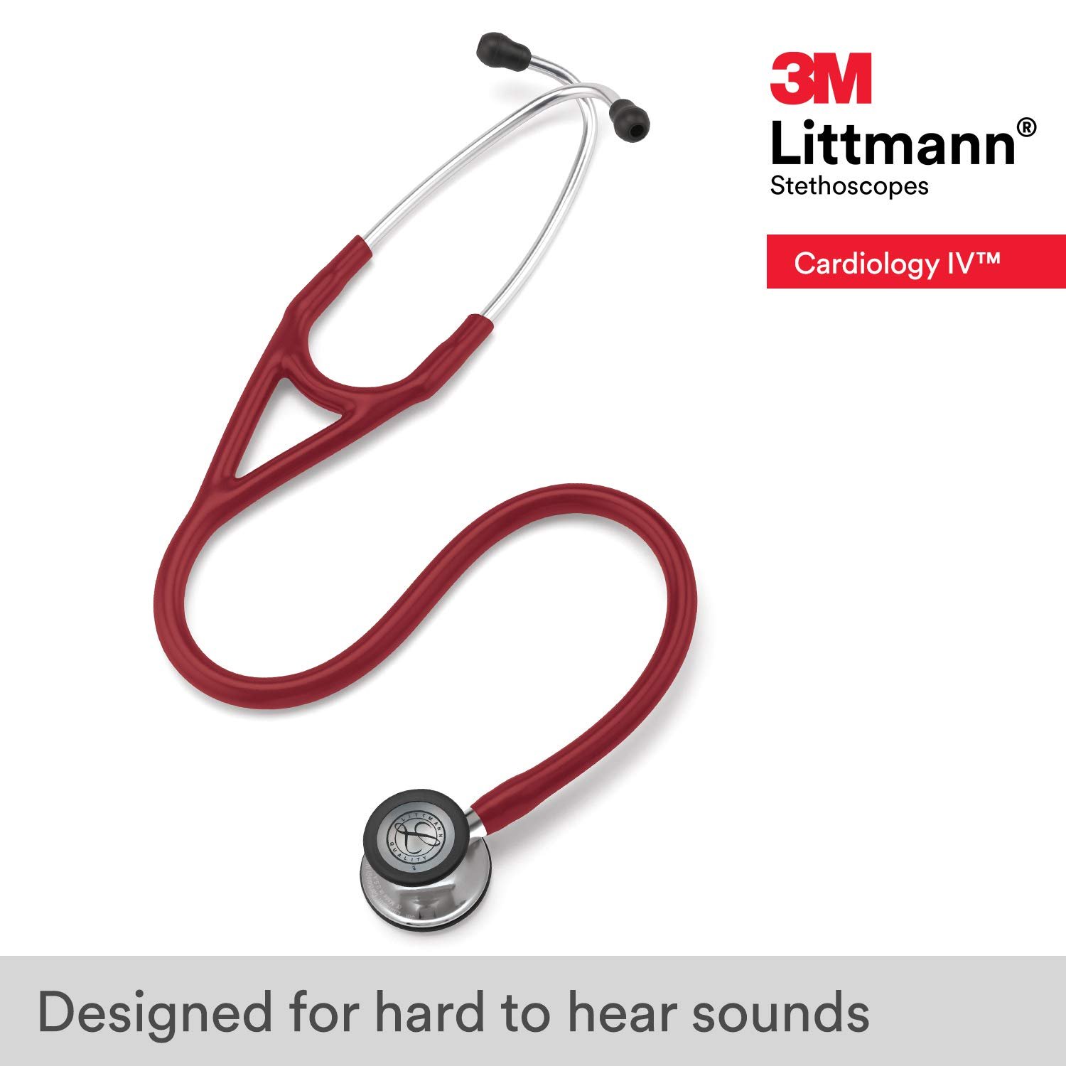 3M™ Littmann® Cardiology IV™ – Burgundy tube & Mirror finish chest piece #6170 - Image 2