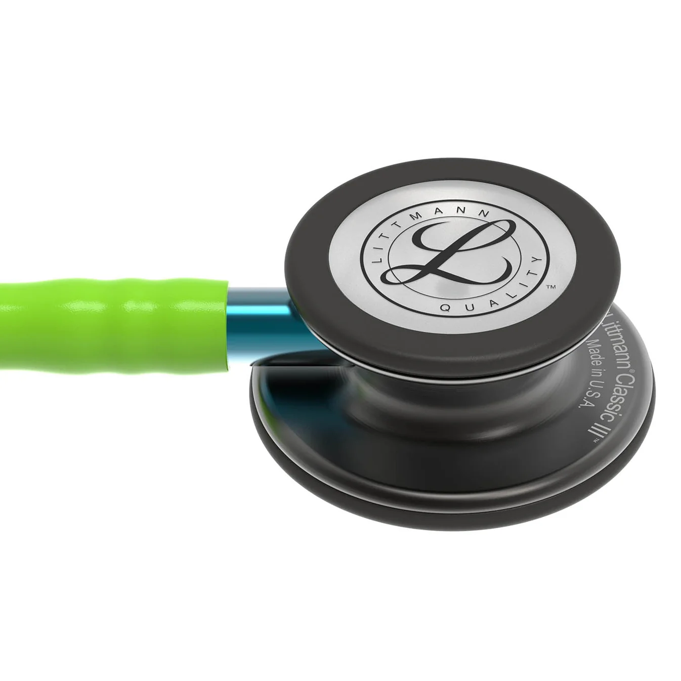 3M™ Littmann® Classic III™ Stethoscope – Lime green tube & Smoke black chest piece #5875 - Image 3