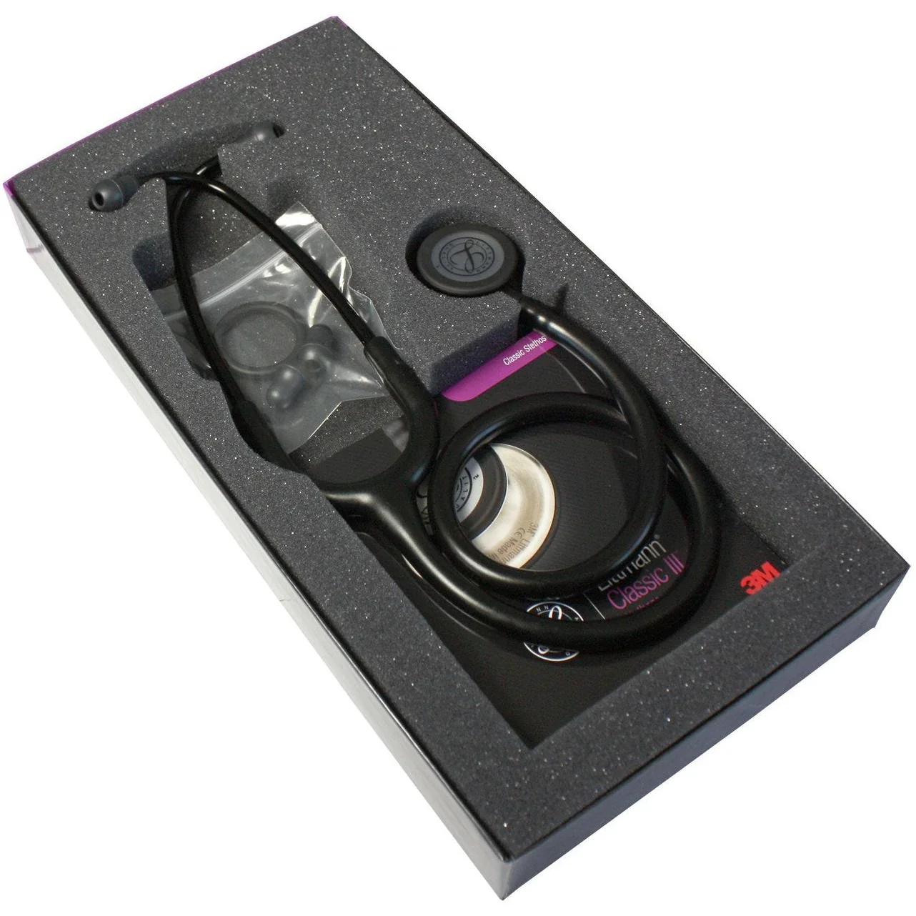 3M™ Littmann® Classic III™ Stethoscopes , Black Tube, Matt Black finish Chestpiece #5803 - Image 3