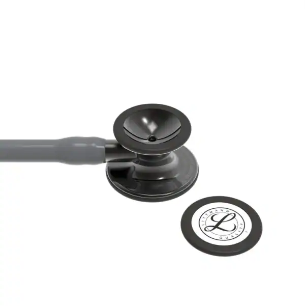 3M Littmann Cardiology IV gray tube chest piece angled close-up