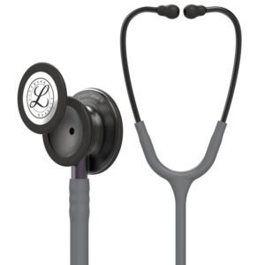3M Littmann Classic III stethoscope showing chestpiece front and back with earpieces