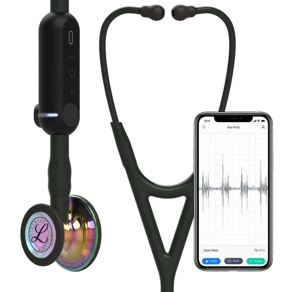 3M™ Littmann® CORE Digital - Black tube & High polish rainbow chest piece 8570 - الصورة 3