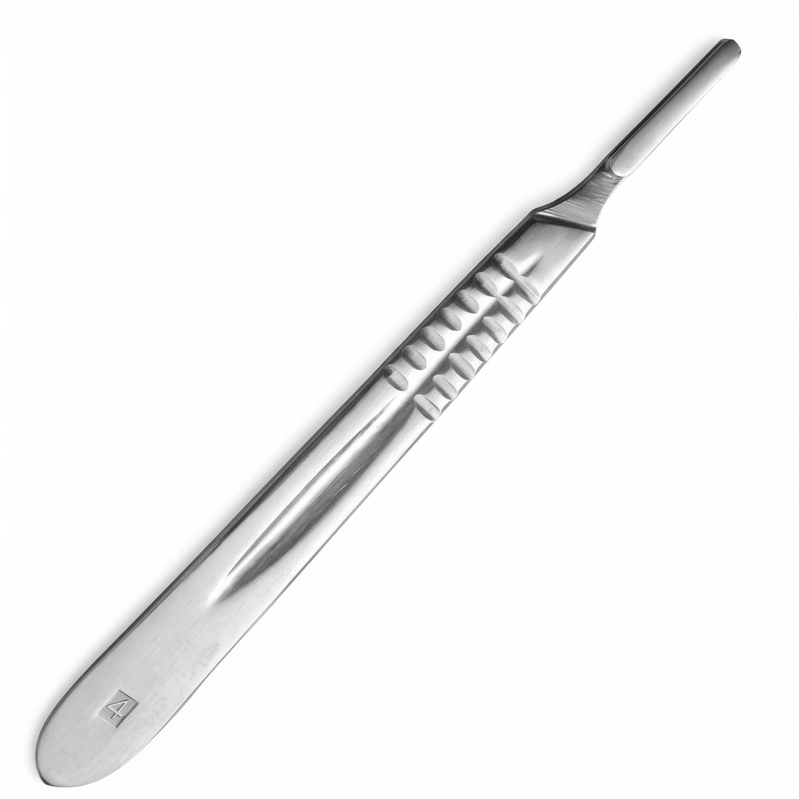 Scalpel handle No. 4 ribbed grip close-up